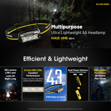 NITECORE 400 LUMEN USB RECHARGEABLE LED HEADLAMP