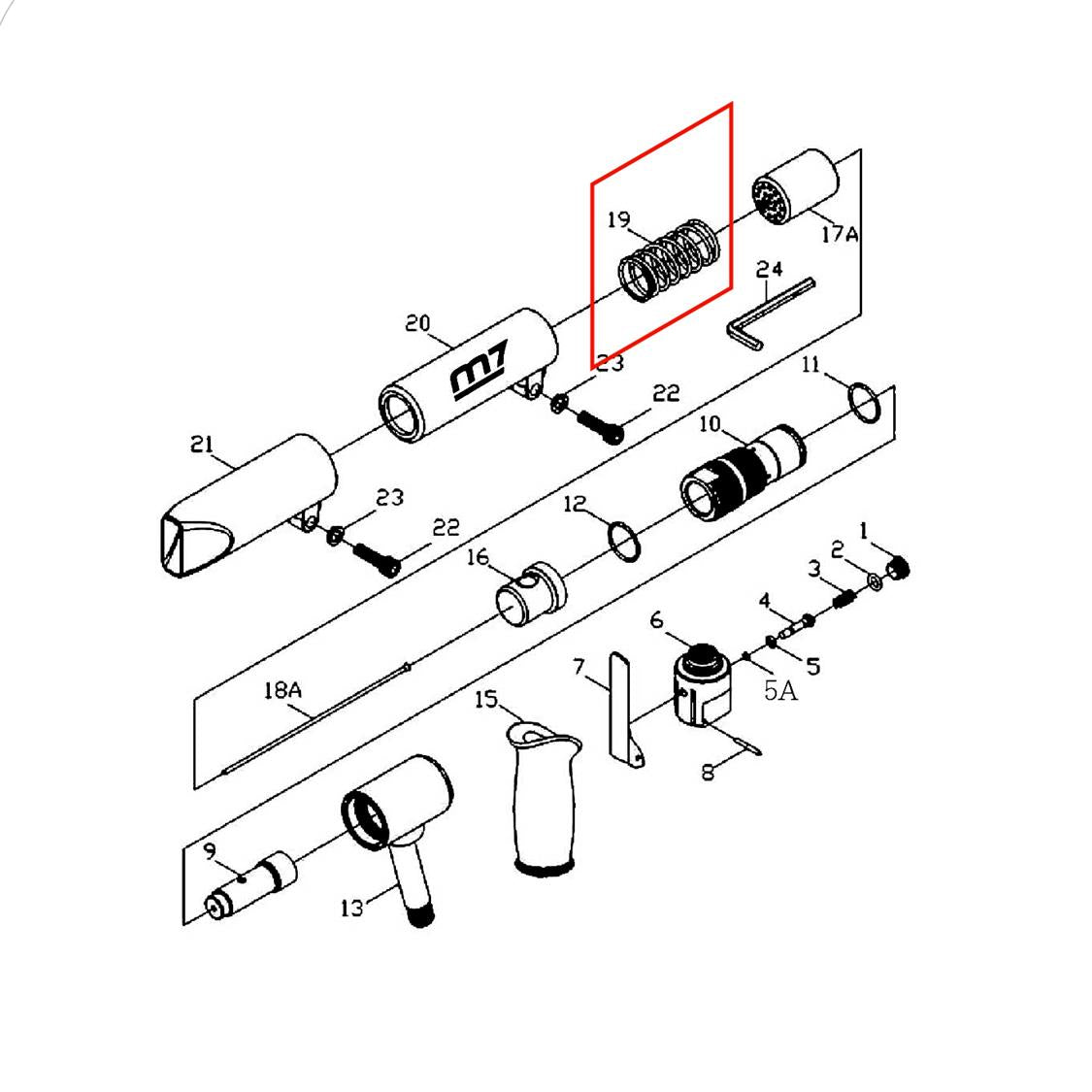 M7 AIR NEEDLE SCALER SPRING FOR SN-2110