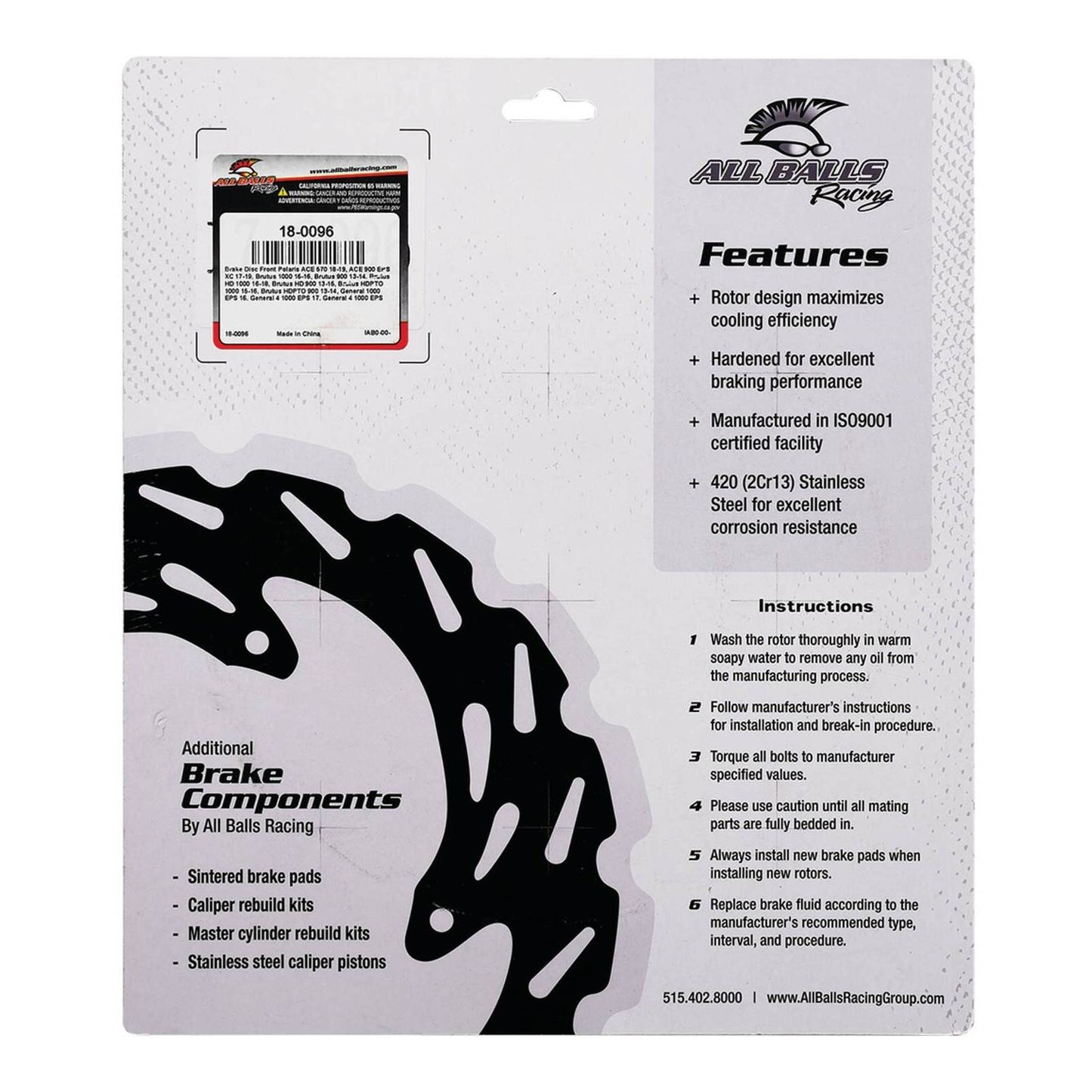 Brake Disc Front / Rear 18-0096