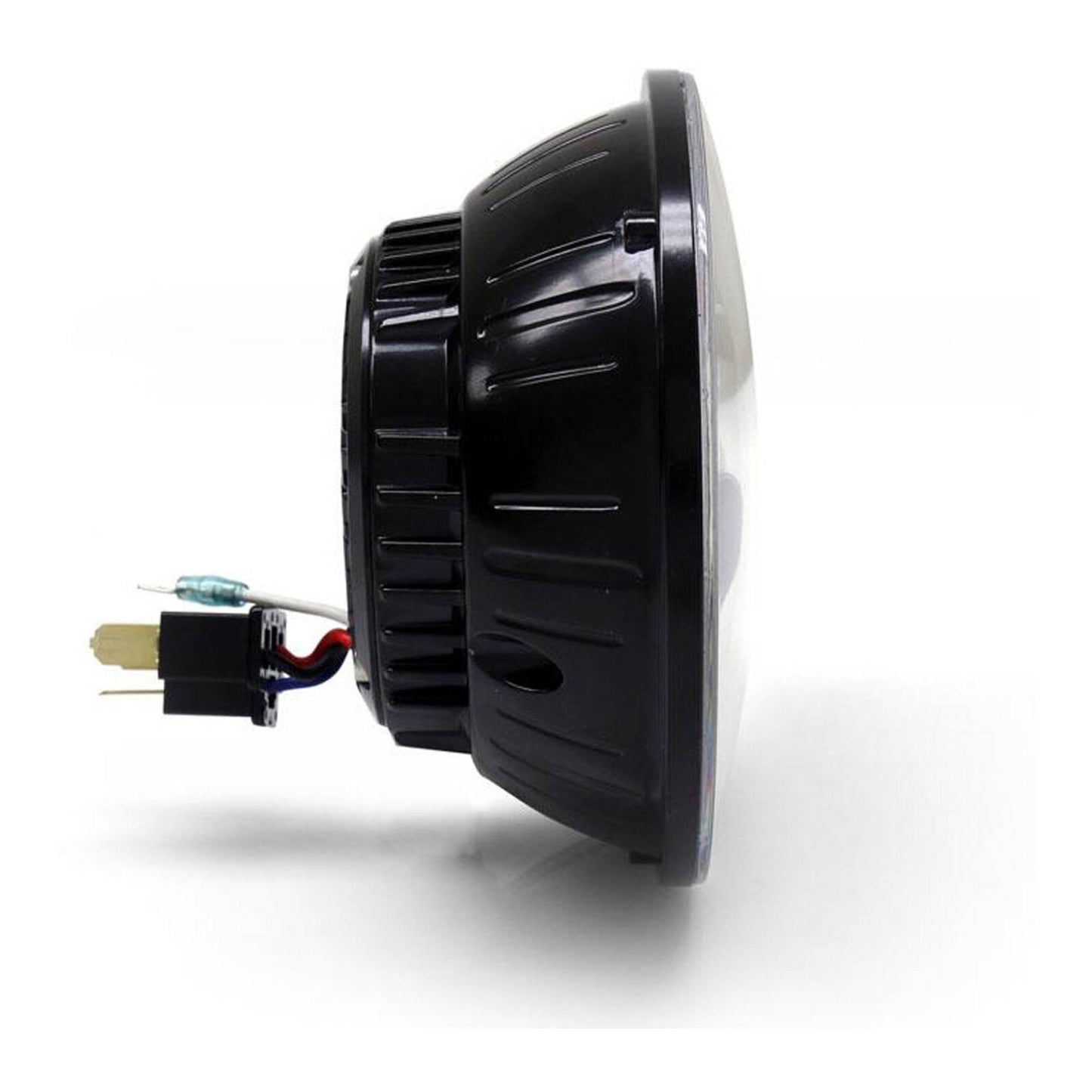 Denali M5 E-Mark LED Headlight Module, 5.75" Round, Black Chrome