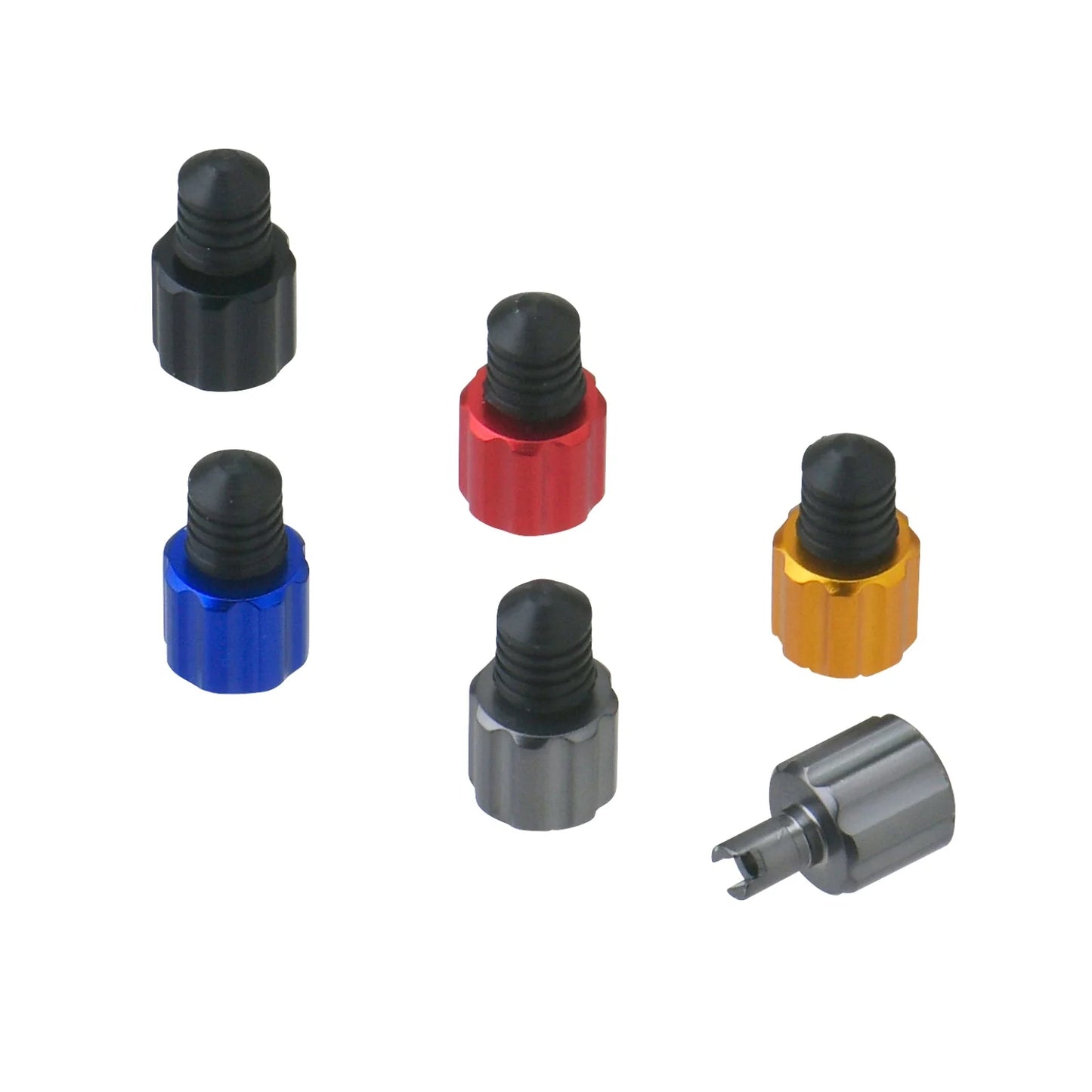 DRC AIRVALVE CAP W/VALVE WRENCH 2PCS TI-COLOUR