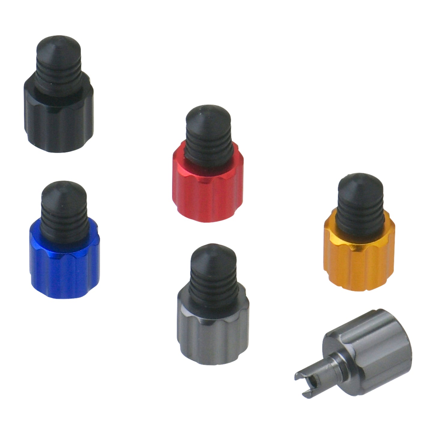 DRC AIRVALVE CAP W/VALVE WRENCH 2PCS TI-COLOUR