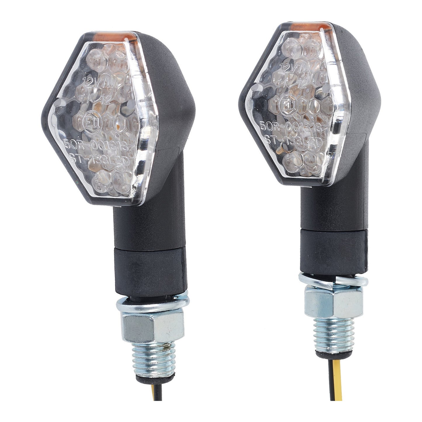 Whites Flasher Universal LED Diamond Black (Pair)
