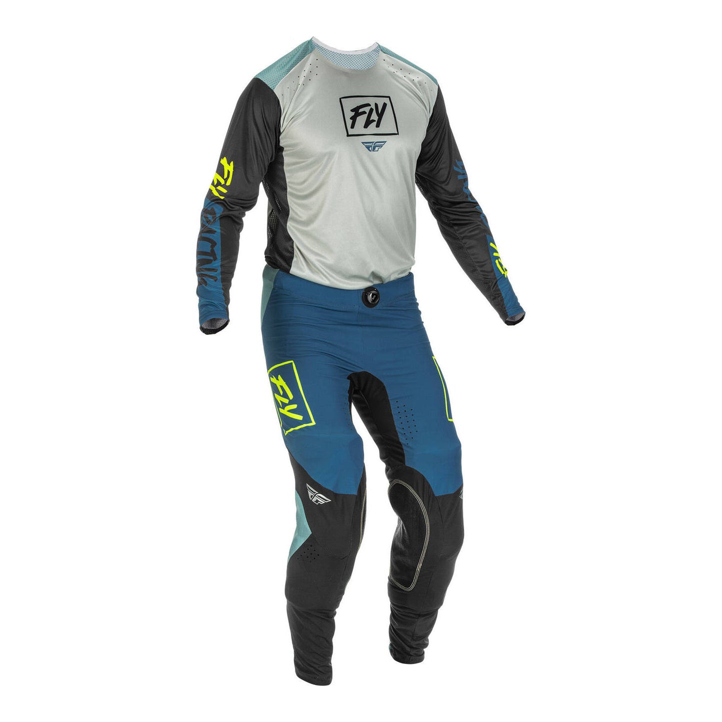 Fly Racing Lite Hydrogen Pant - Grey / Teal / Hi-Vis