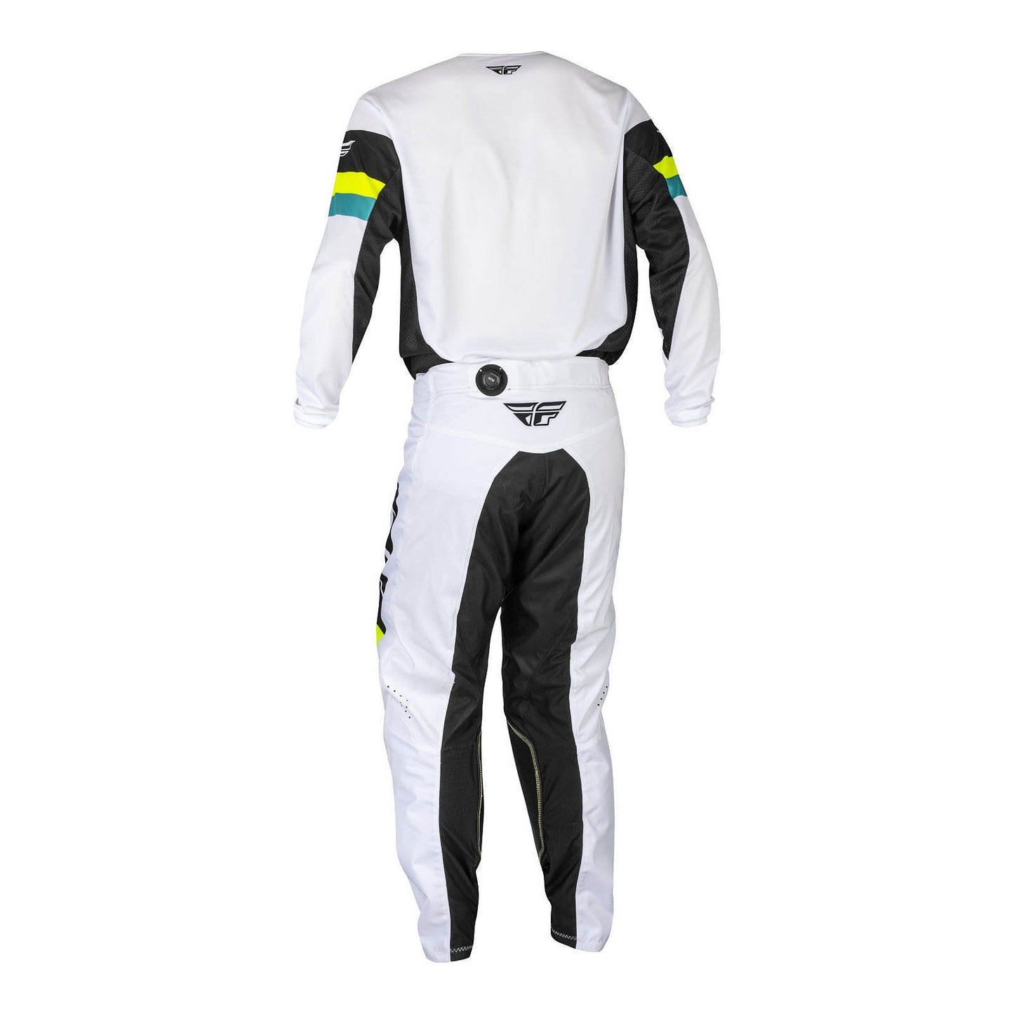 FLY Racing Kinetic Prix Pants - White / Black / Hi-Vis