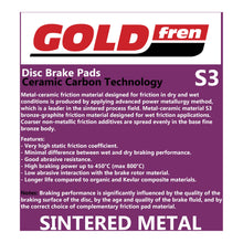BRAKE PADS GOLDFREN SINTERED SPORTS GF044 - S3 ( PH60 )