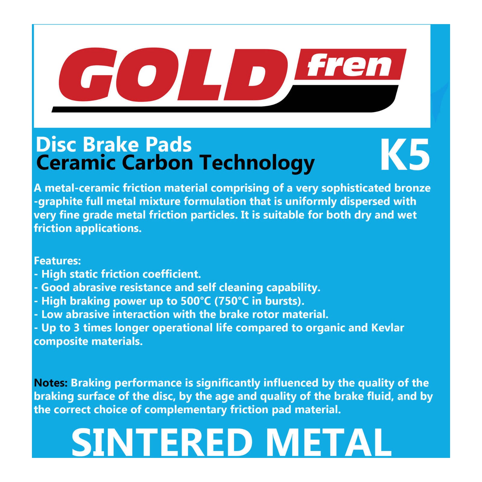BRAKE PADS GOLDFREN OFFROAD RACING GF307 - K5 ( PR446 )