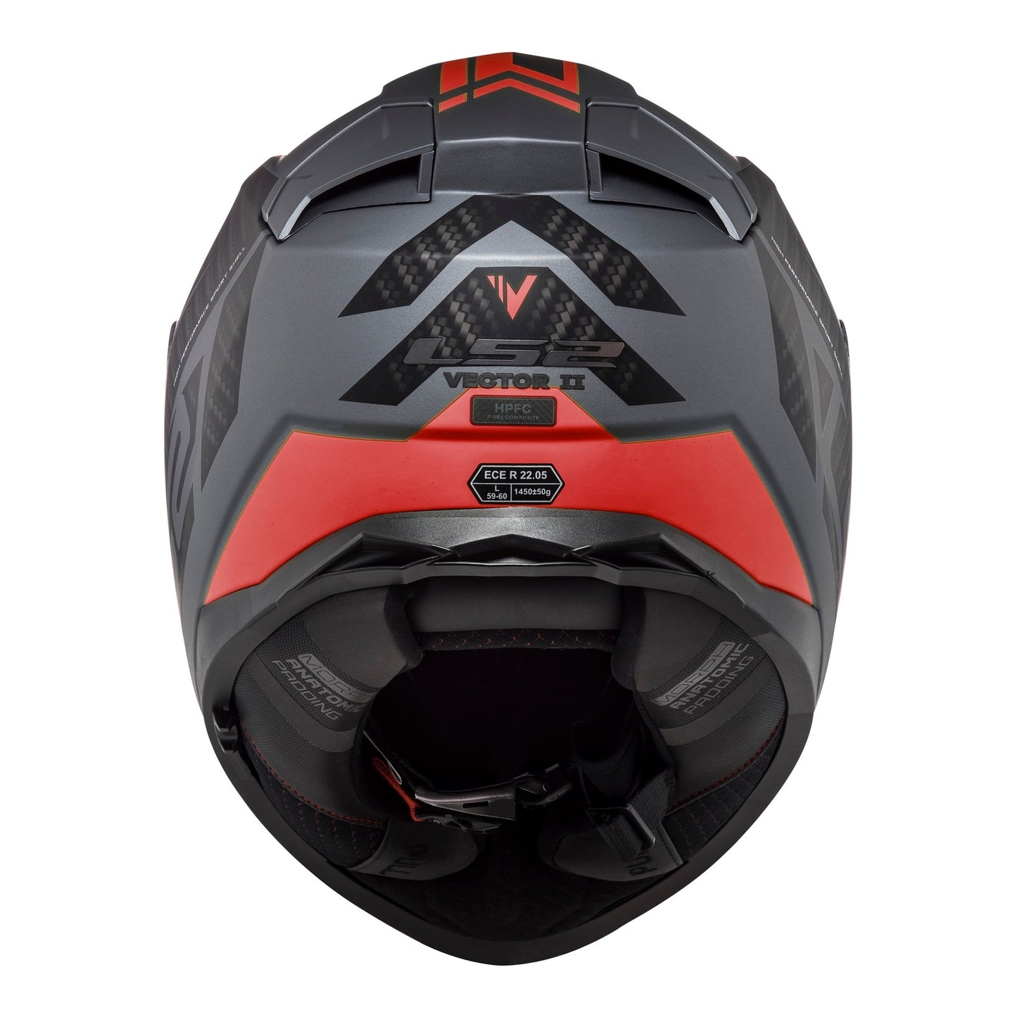 LS2 FF811 Vector II Splitter Helmets - Matte Titanium / Red