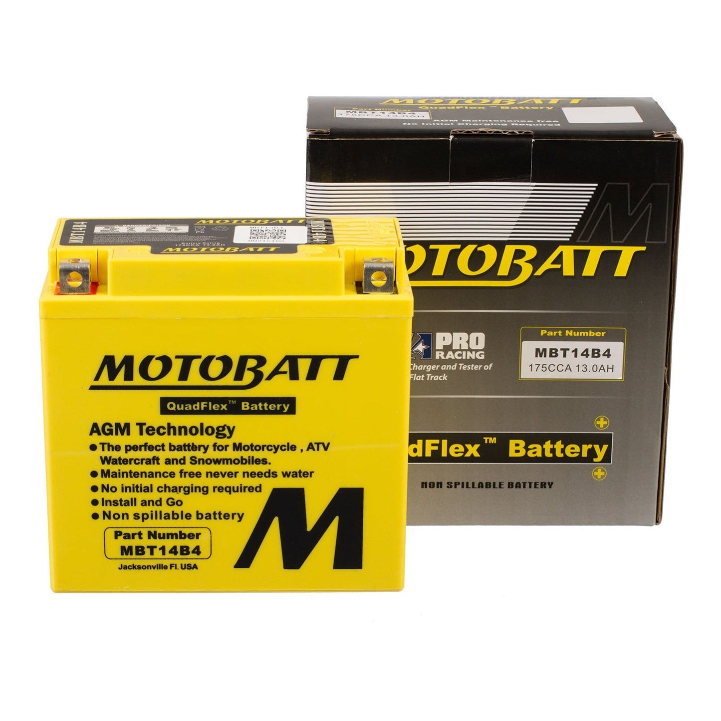 Motobatt Battery Quadflex AGM - MBT14B-4 (Near new)