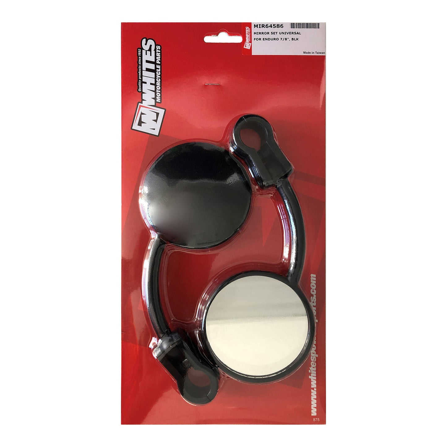 Whites Mirror Pair Universal Folding Enduro 7/8" Black