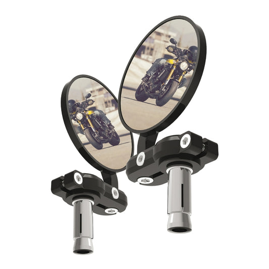 Oxford Bar End Mirrors (Black) (Pair)