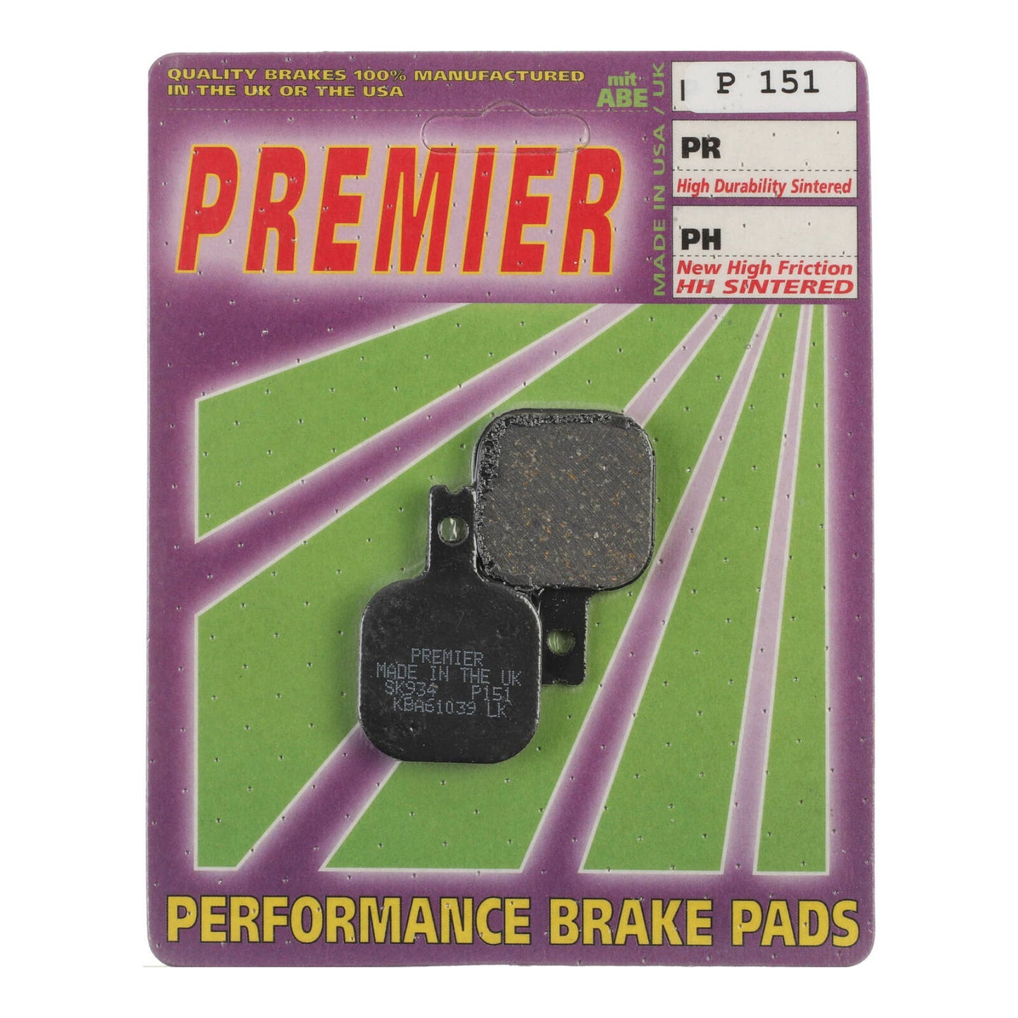 Premier Brake Pads - P Organic Standard