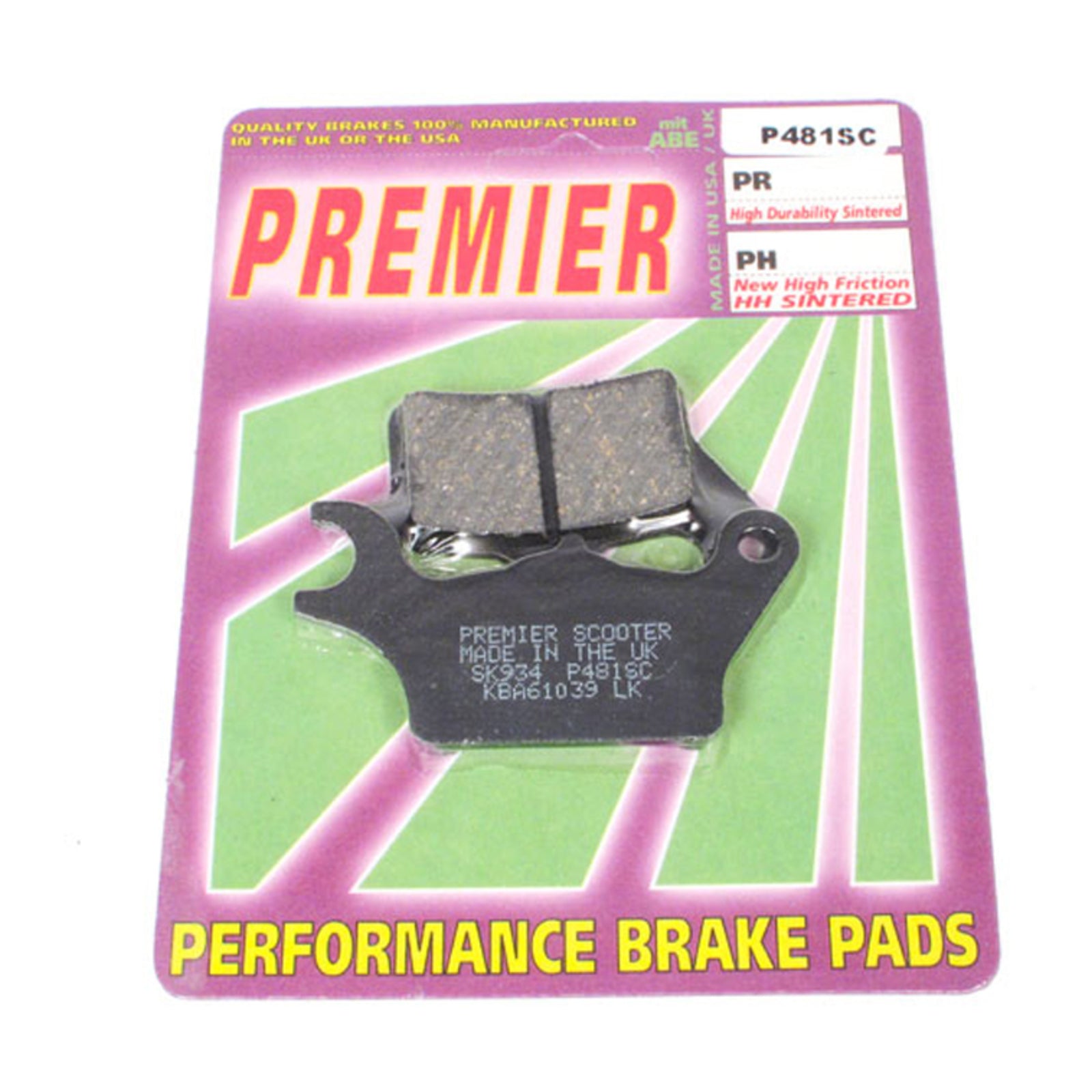 Premier Brake Pads - P-SC Organic Scooter