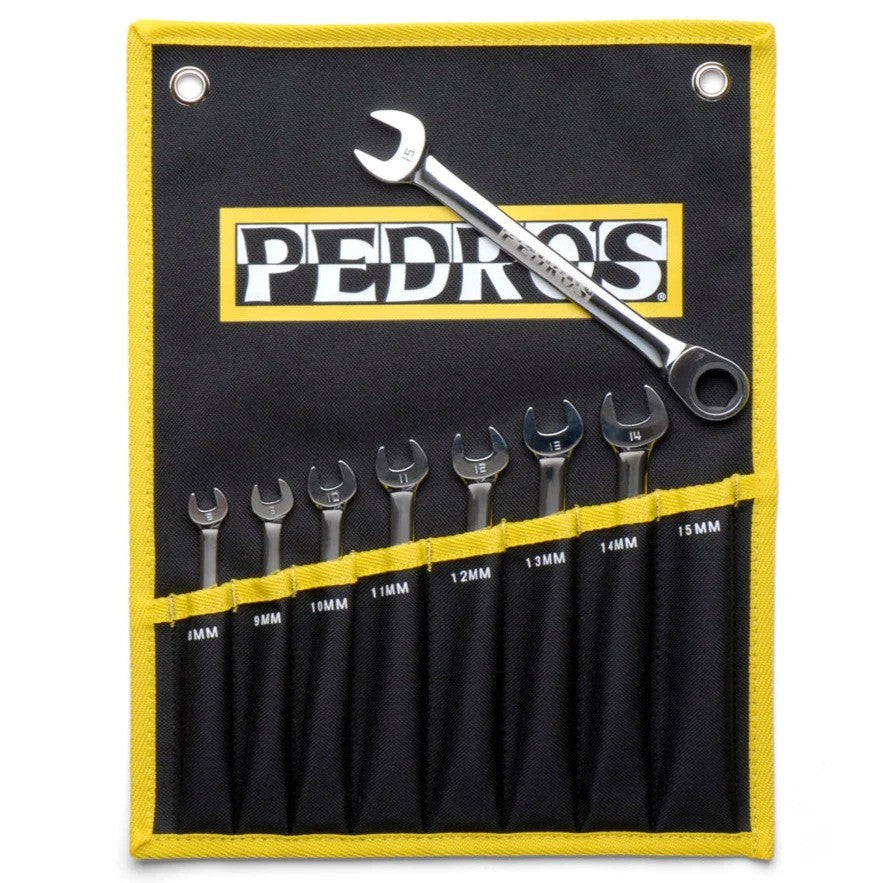 Pedro's Ratcheting Combo Wrench Set - 8-Piece, 8-15mm