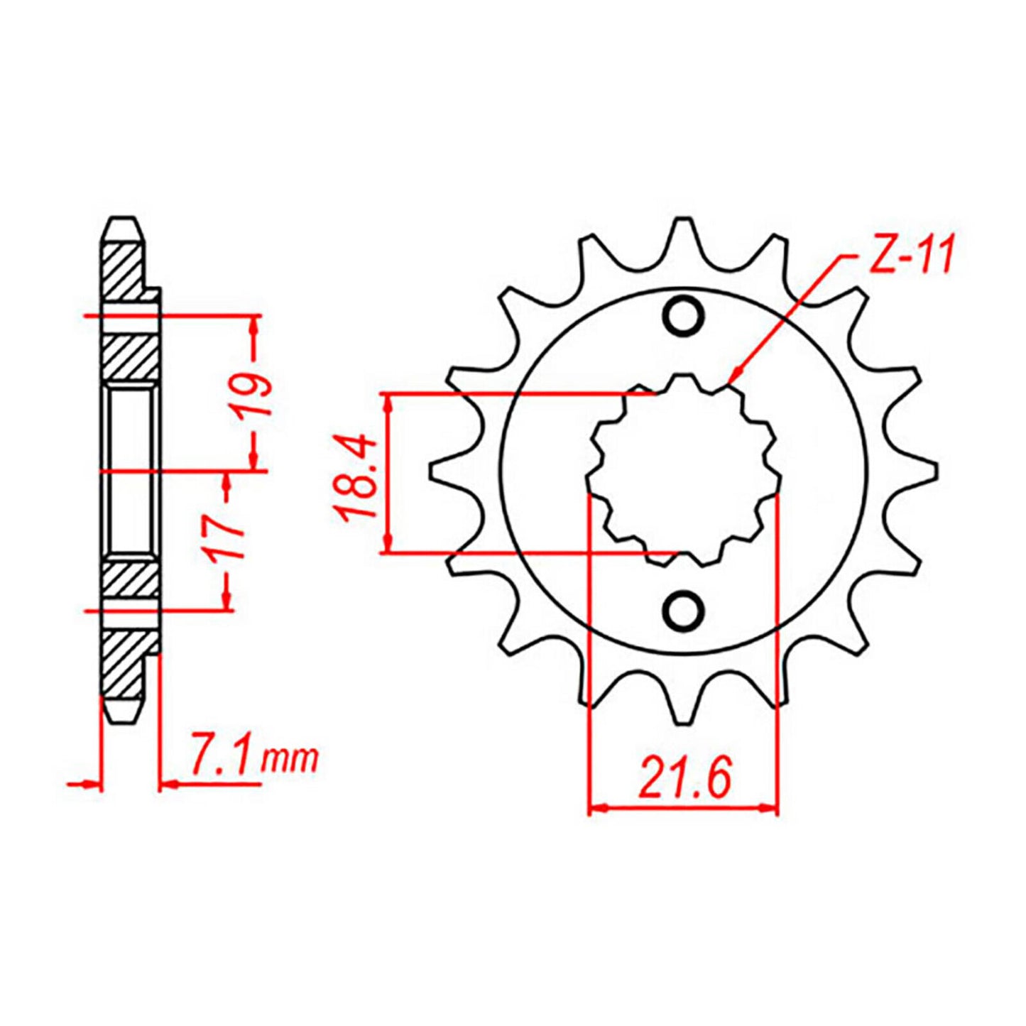 MTX 1321 Hornet Lightweight Steel Front Sprocket #520
