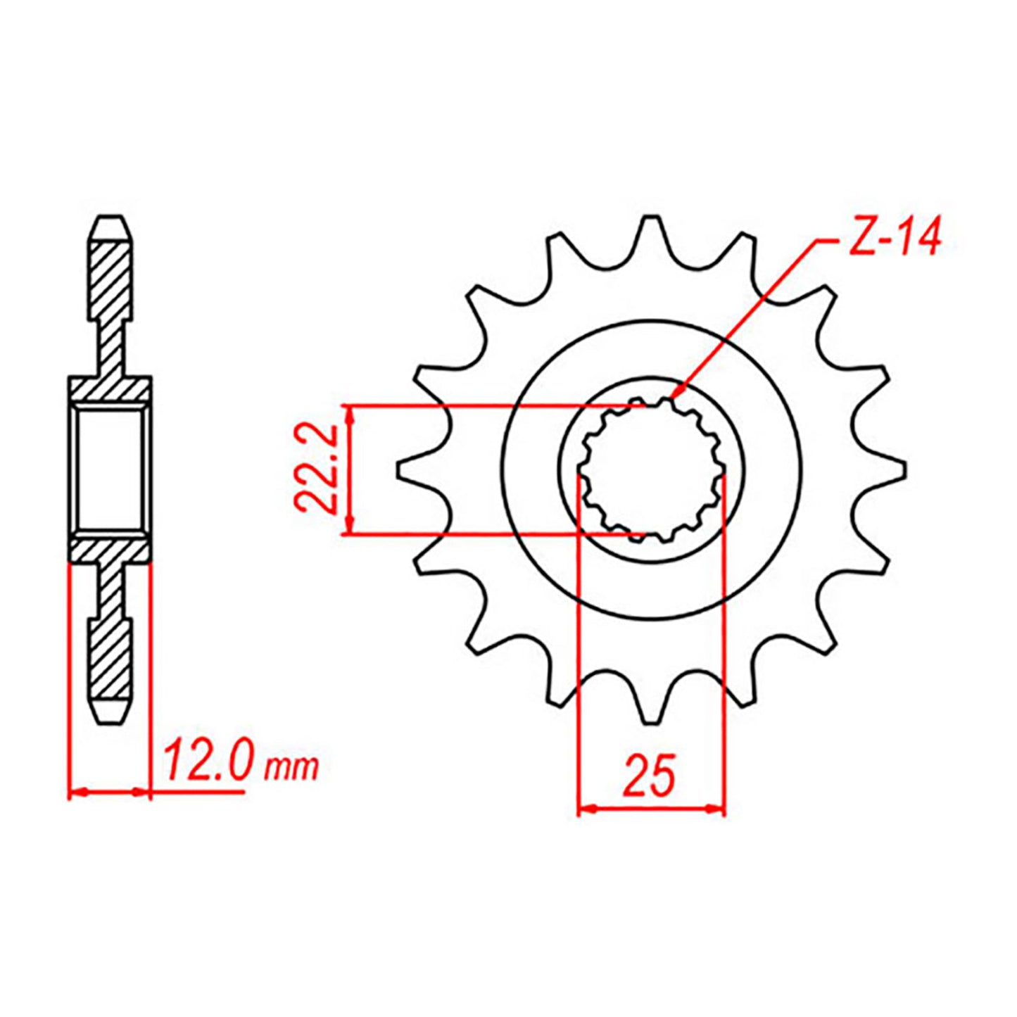 MTX 715 Steel Front Sprocket #520