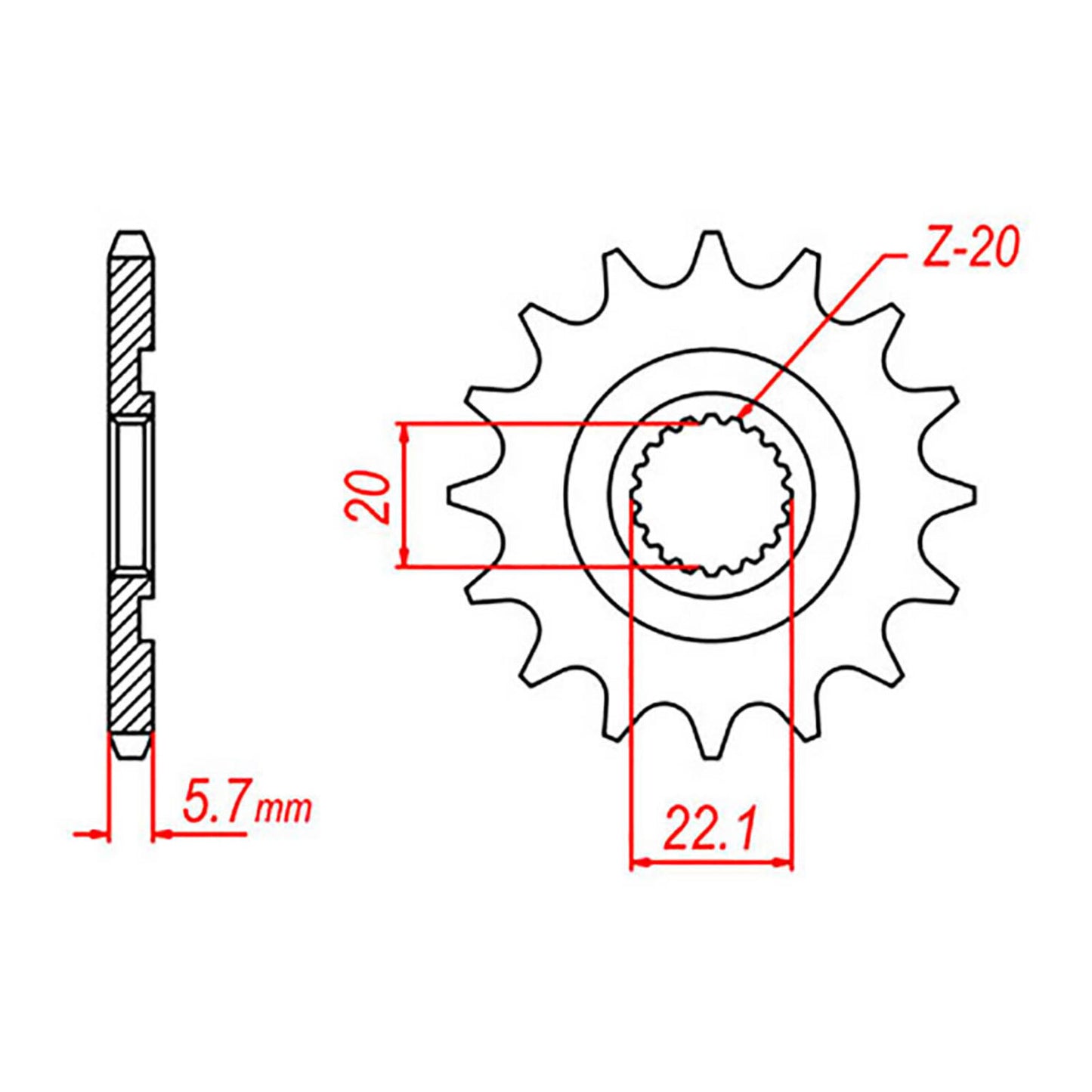 MTX 1590 Steel Front Sprocket #520