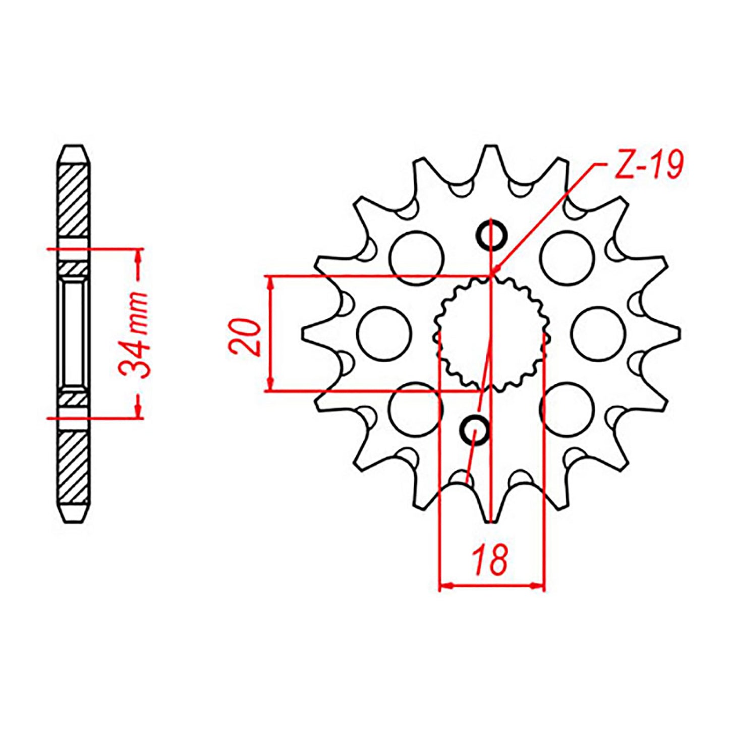 MTX 1310 Steel Front Sprocket #428 (428 Conversion)