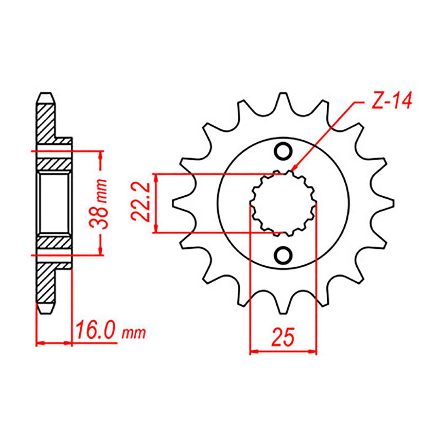 MTX 736 Steel Front Sprocket #520