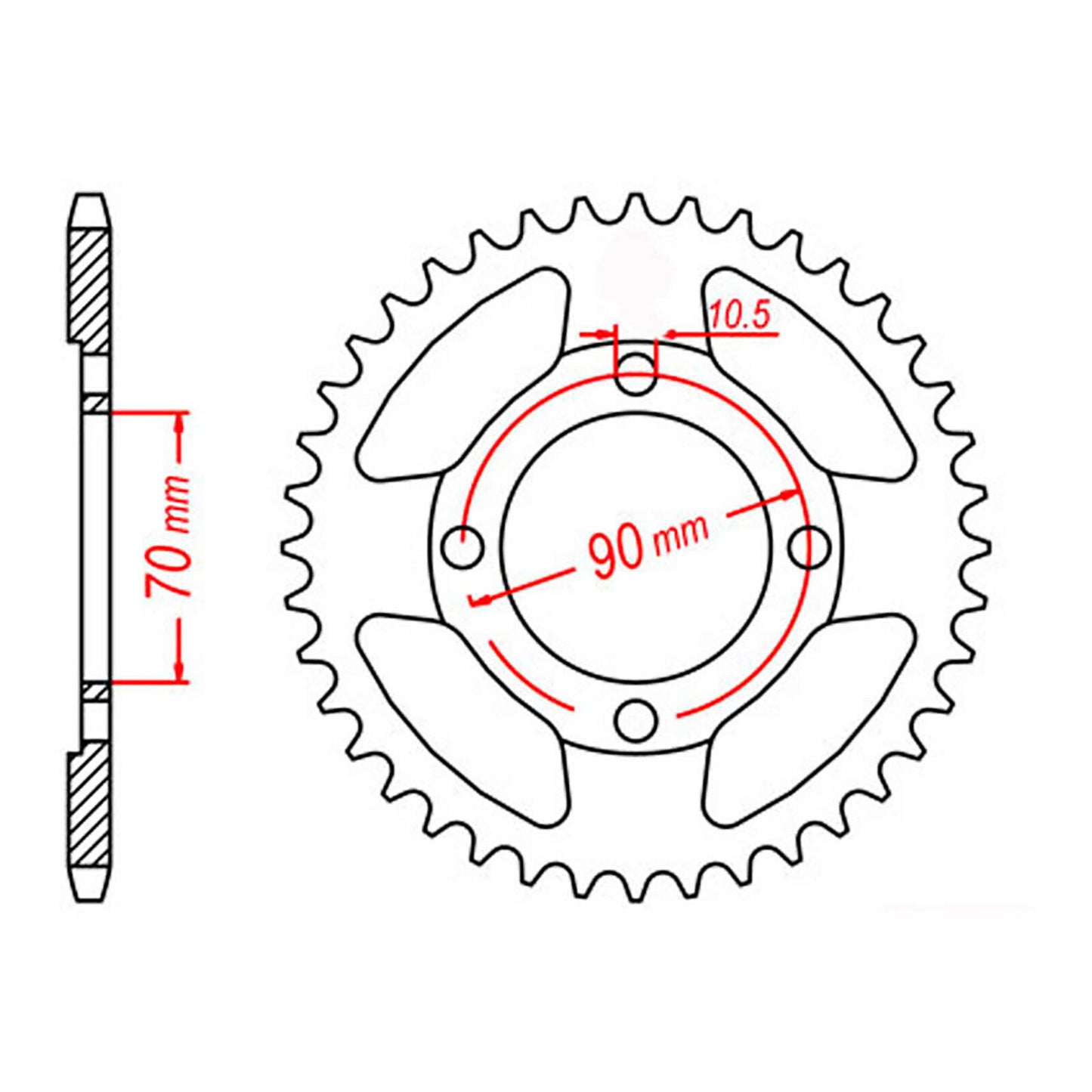 MTX 264 Steel Rear Sprocket #428