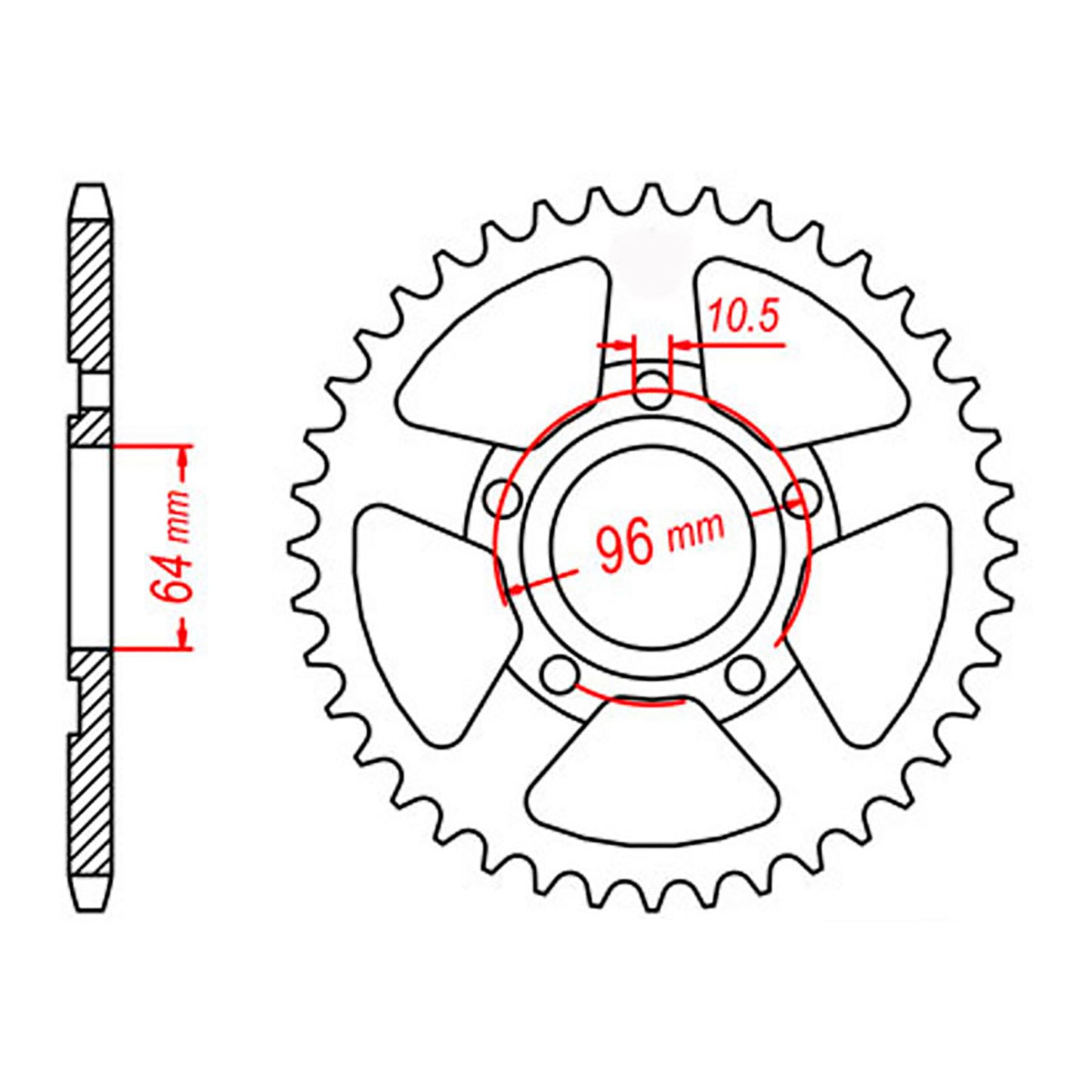MTX 242 Steel Rear Sprocket #428