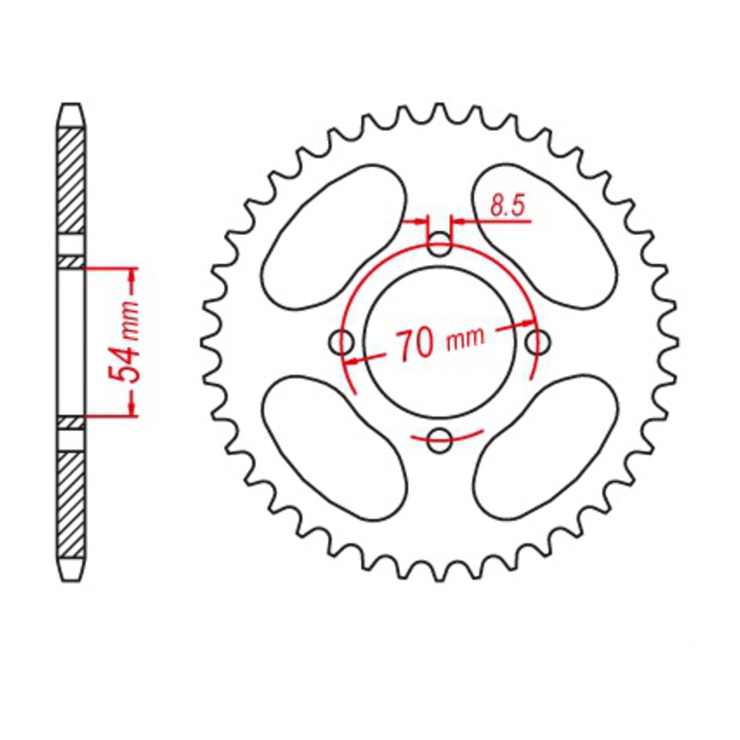 Sprocket Rear OE Steel 262 40T #428