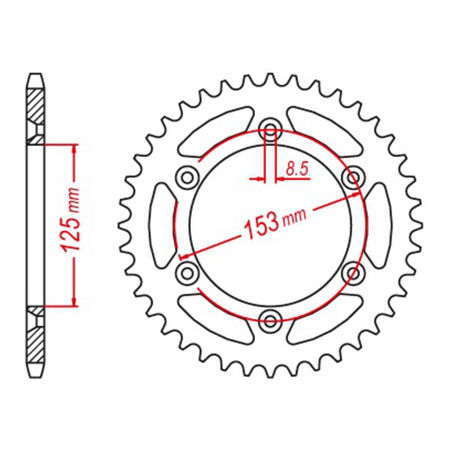 MTX 210 Hornet Lightweight Steel Rear Sprocket #520