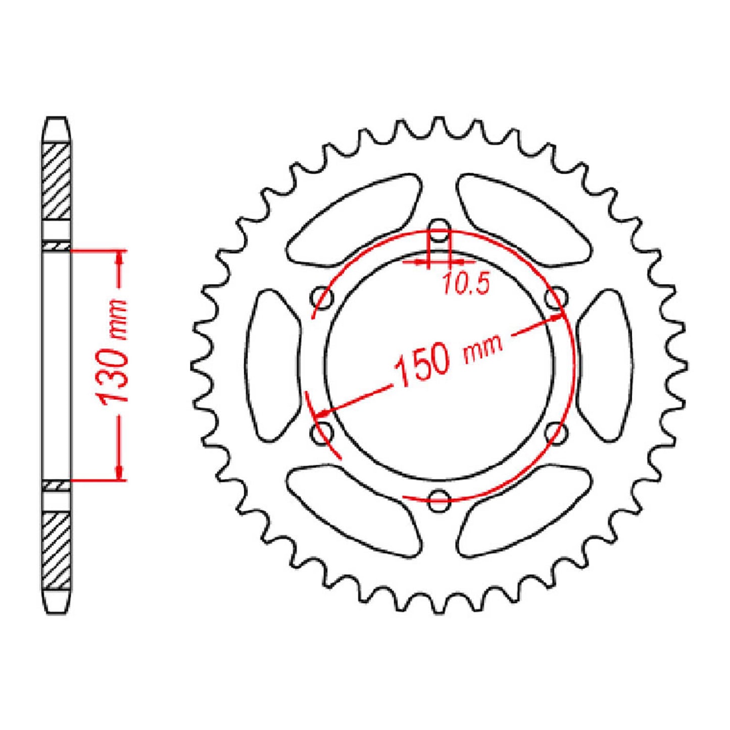 MTX 305 Steel Rear Sprocket #520