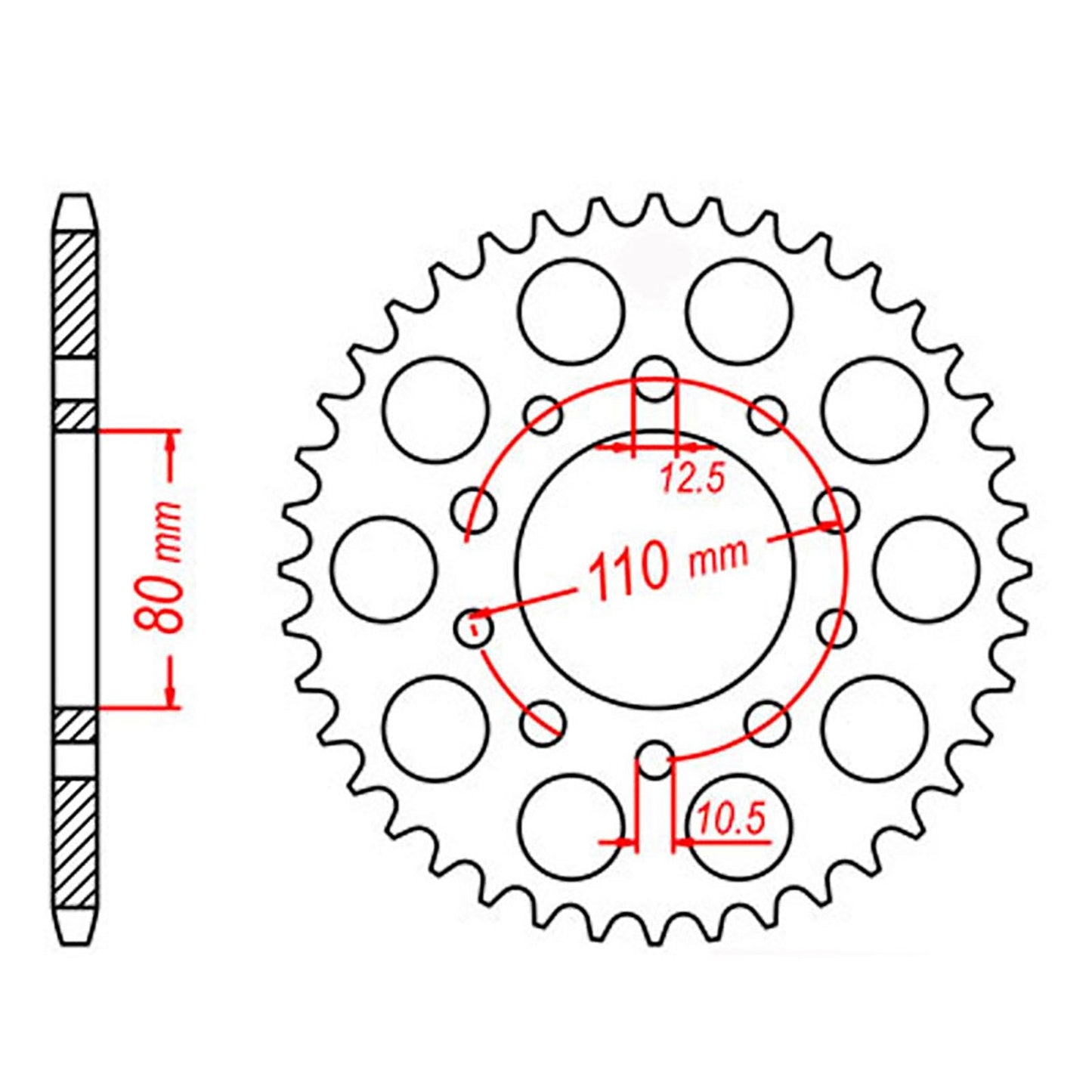 SPROCKET REAR OE STEEL 1332 37T #525