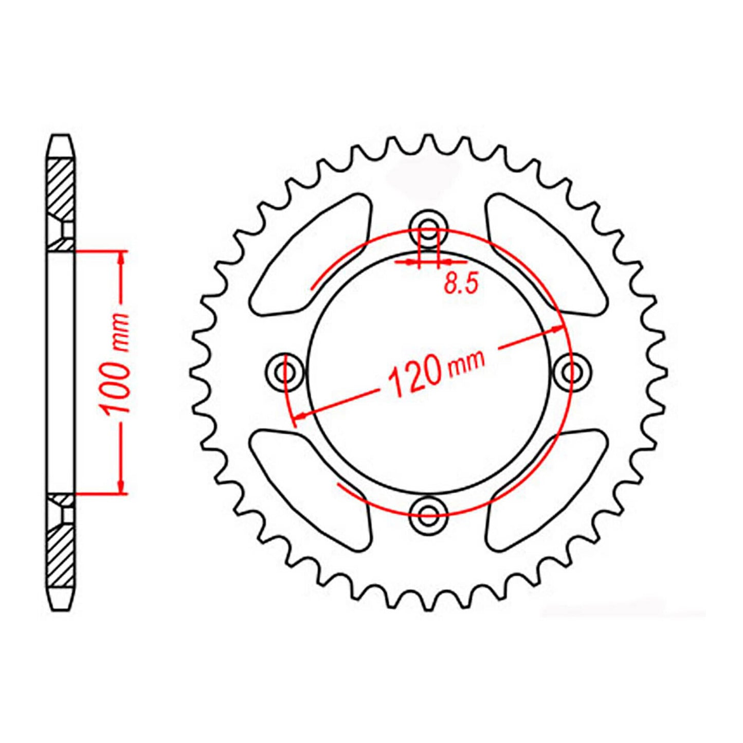 Rear Sprocket OE Steel 798 51T #428