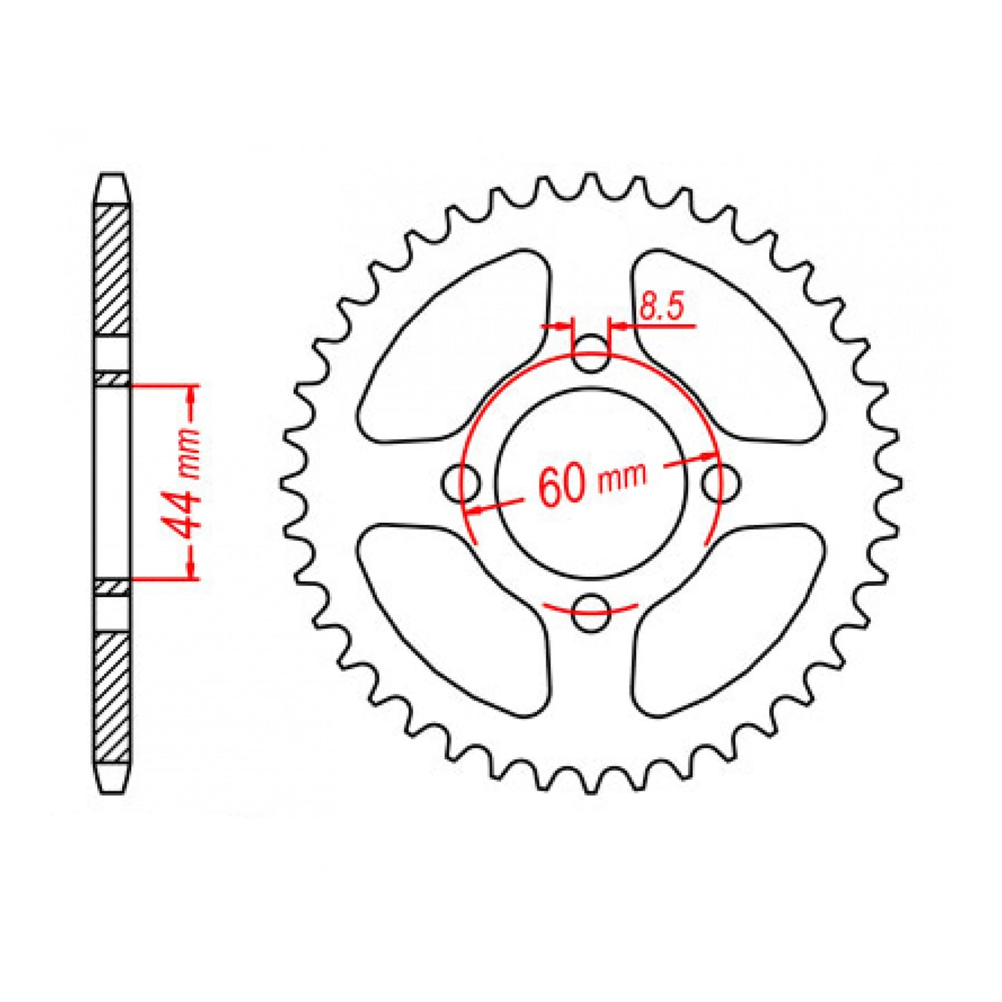 MTX 832 (2) Steel Rear Sprocket #420