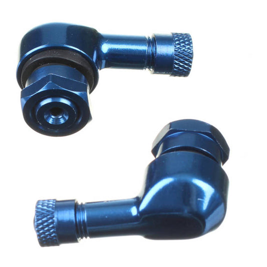 WHITES 90 DEGREE ALLOY VALVES 11.3MM (JAP) - BLU (PAIR)