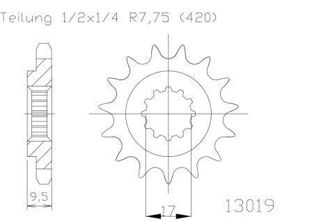 SPROCKET FRONT MOTO MASTER STEEL 14T GAS GAS MC65 HUSQVARNA CR65 TC65 KTM 60 SX 65 SX