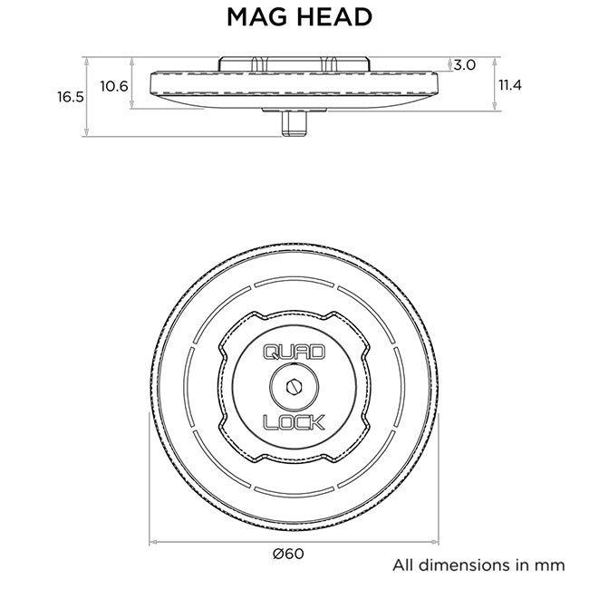 Quad Lock Car/Desk - MAG Head