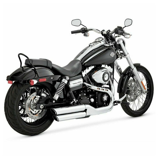 Vance & Hines Twin Slash Slip-On Mufflers Chrome Dyna Fat Bob