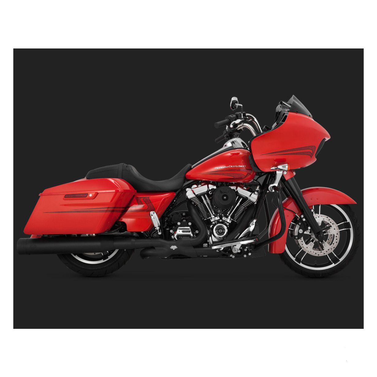 Vance & Hines Power Duals Head Pipes Black M8 Touring