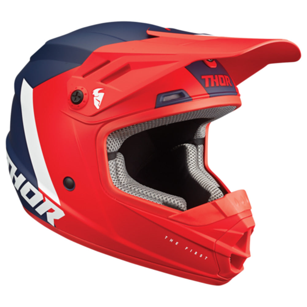HELMET S25 THOR MX SECTOR CHEV RED NAVY YOUTH SMALL