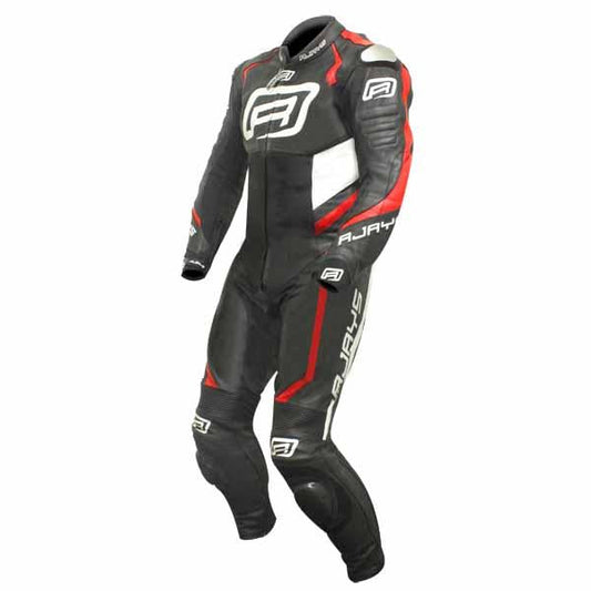 Rjays Stealth 3 Men's 1 Piece Leather Suit - Small - Black/Fl. Red/White