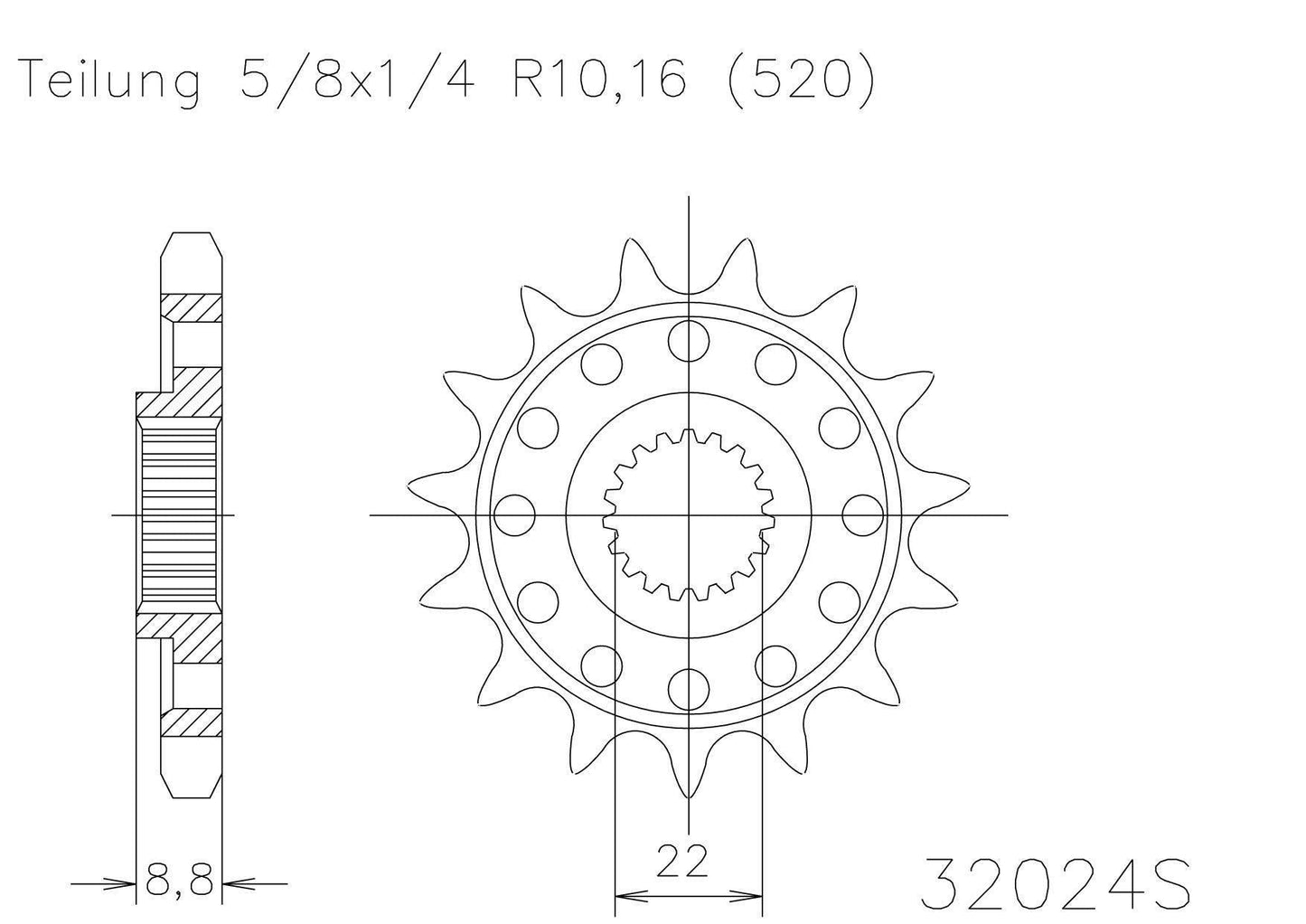 Sprocket Front 360MX 14T KTM 93-15