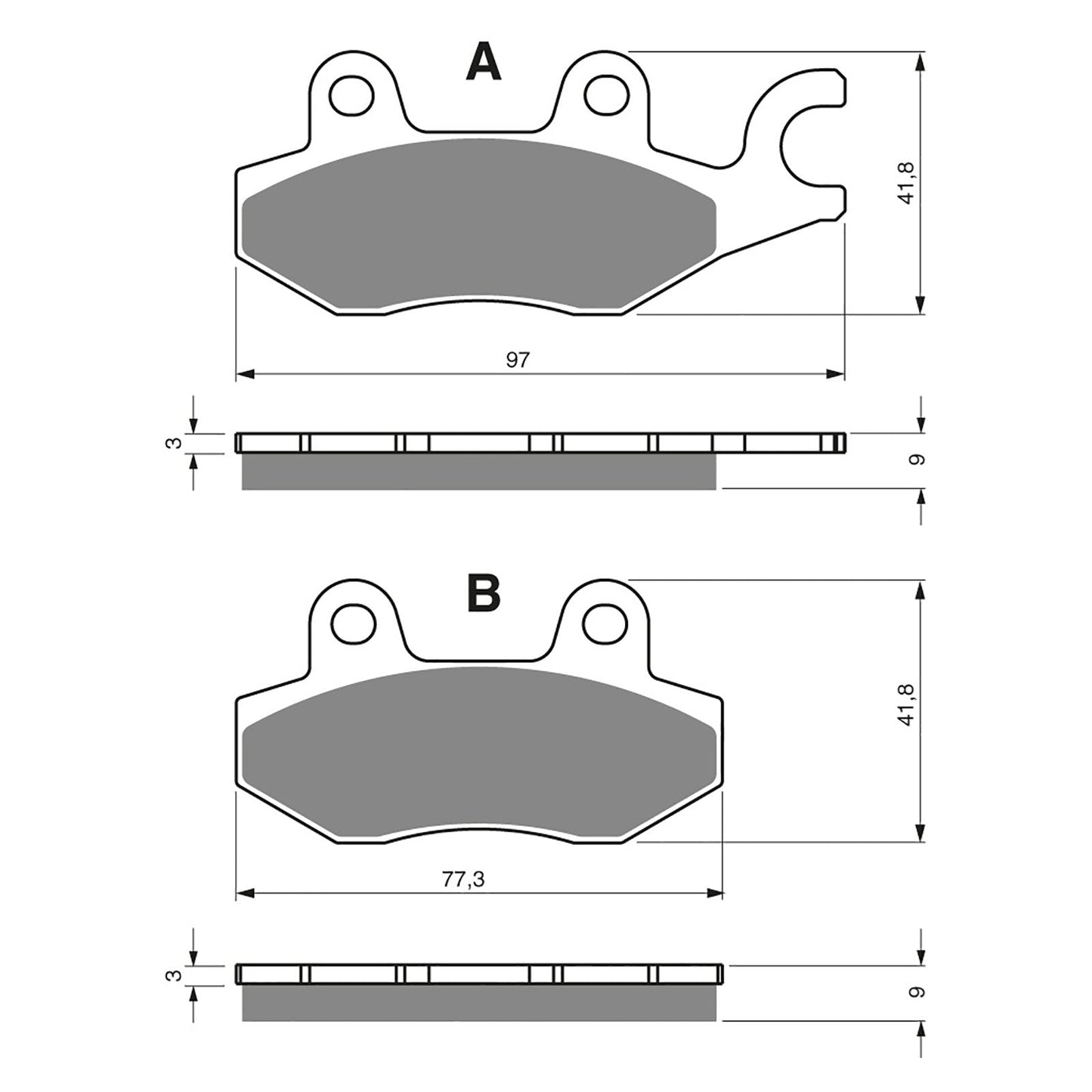 BRAKE PADS GOLDFREN SINTERED SPORTS GF332 - S3 ( PH207 )