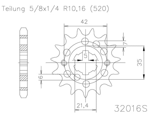 SPROCKET FRONT MOTO MASTER STEEL 13T KAWASAKI YAMAHA