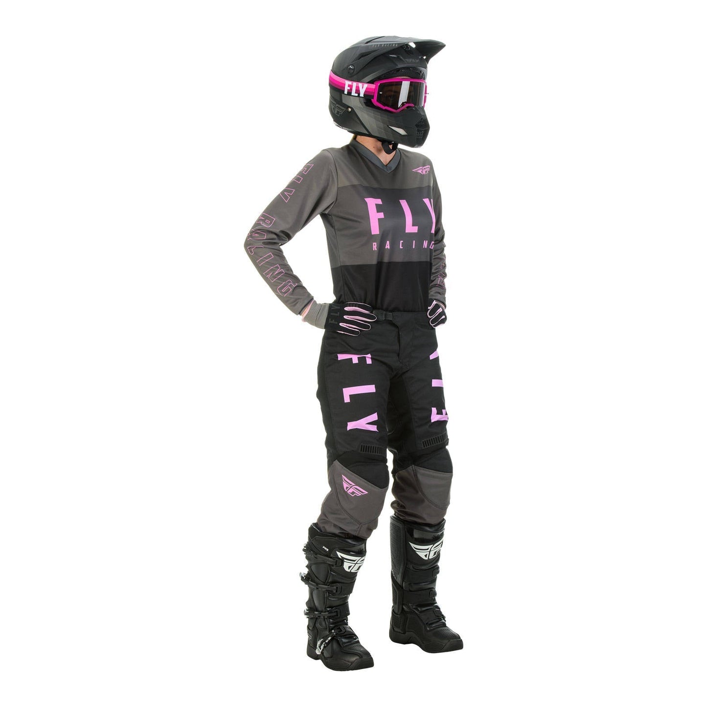 FLY 2022 LADIES F-16 PANT - GREY / BLACK / PINK