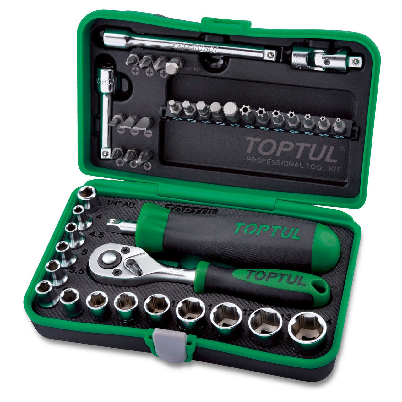 41PCS PROFESSIONAL GRADE 1/4" DR. FLANK SOCKET SET