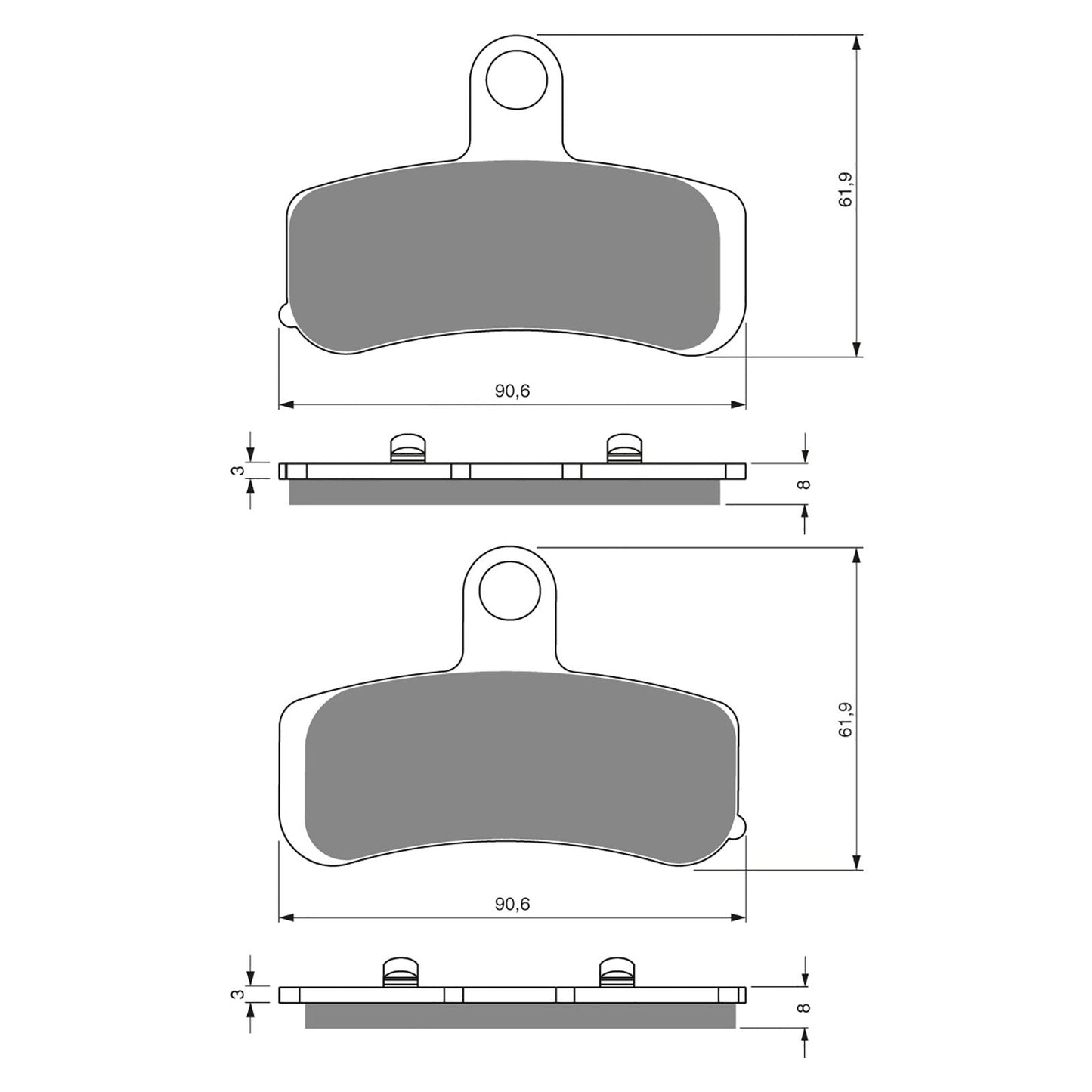 BRAKE PADS GOLDFREN SINTERED SPORTS GF275 - S3 ( PH398 )