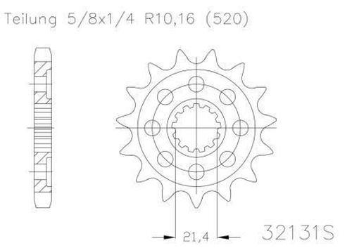 Sprocket Front 360MX Made in Holland KX450F 06-16 KLX450R 06-17 13T
