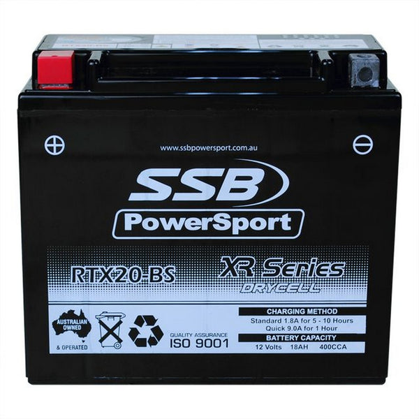 MOTORCYCLE AND POWERSPORTS BATTERY (YTX20-BS) AGM 12V 18AH 400CCA BY  SSB HIGH PERFORMANCE