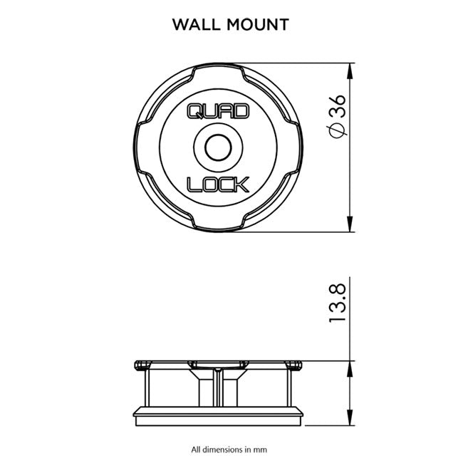 Quad Lock Home/Office/Car - Adhesive Wall Mount