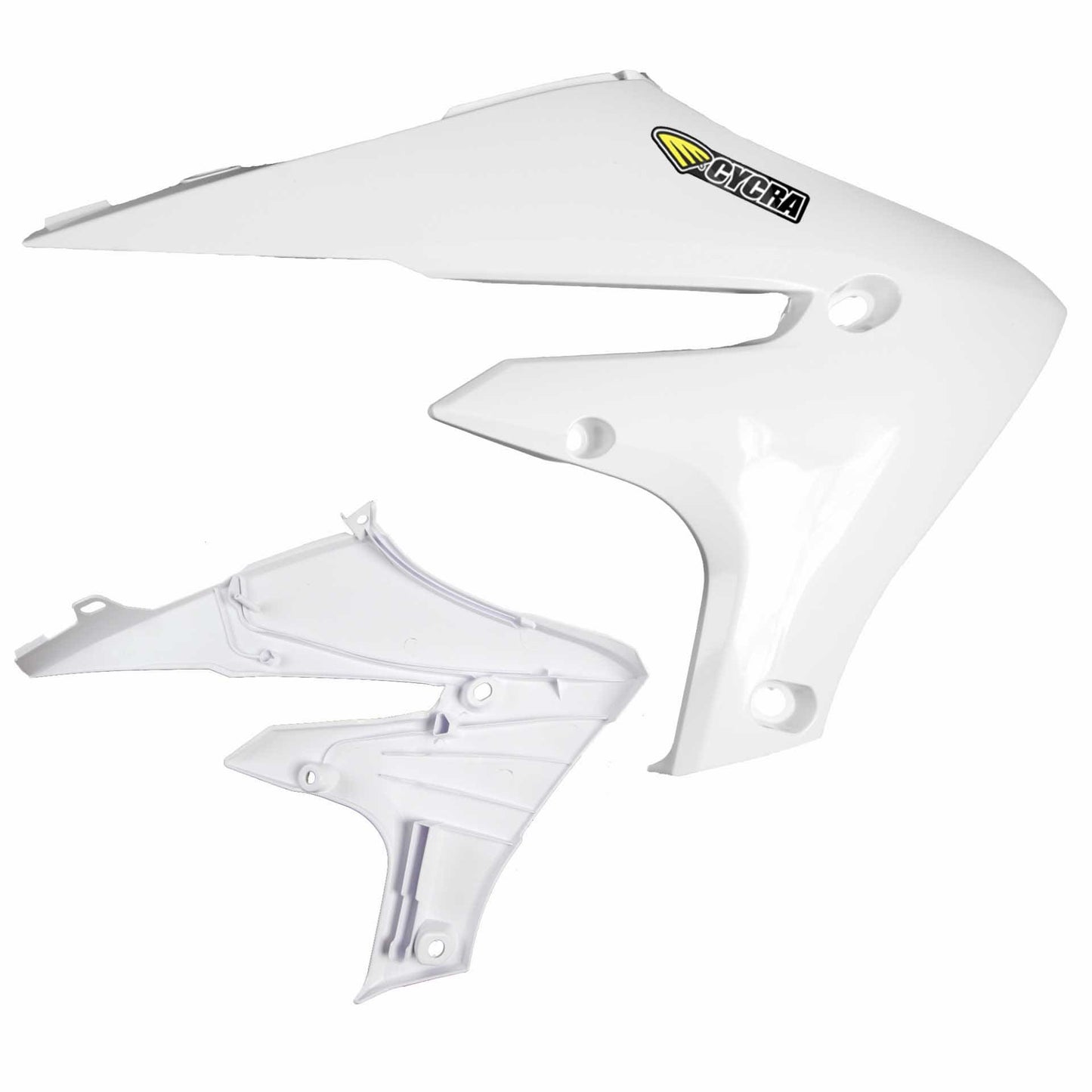 2018 YAM YZ450F POWERFLOW RADIATOR SHROUDS WHT