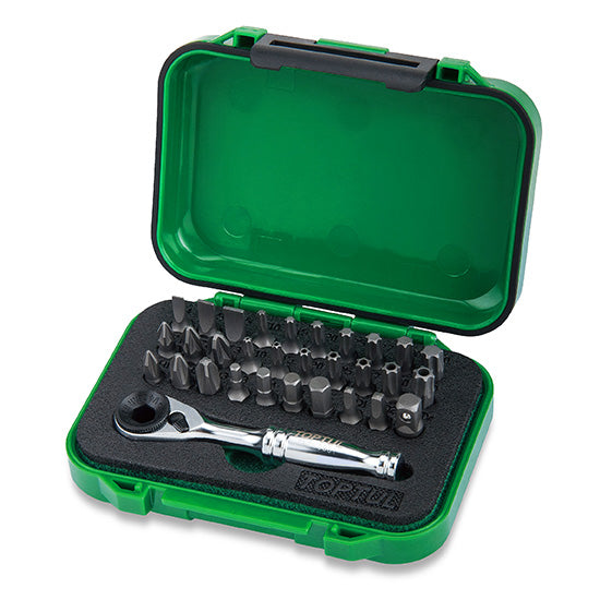 31PCS 1/4" Hex Drive Mini Ratchet Bit Set