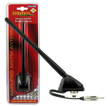 AERIAL UNIVERSAL AMPLIFIED AM/FM ROOF MOUNT WITH 180MM RUBBER MAST
